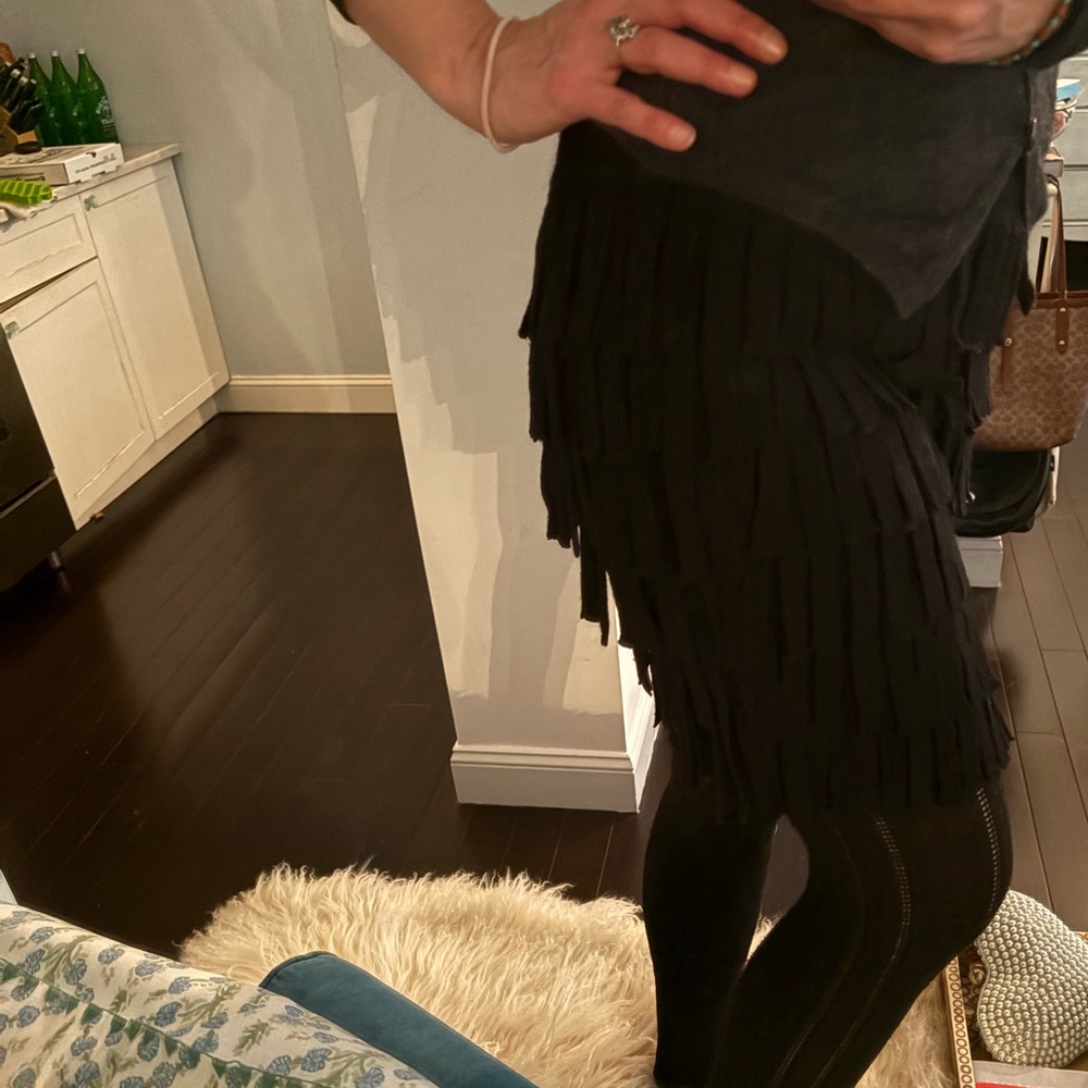 Beckerman wool fringe mini skirt
